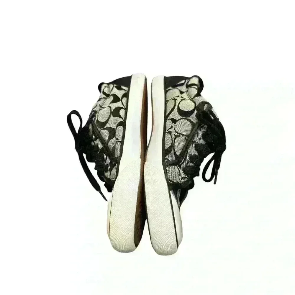 COACH Barrett II Monogram Signature C Black Gray Sneaker Size 7.5W Grey low top - Picture 9 of 13
